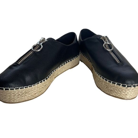 COCONUTS by Matisse Black Platform Loafter Zipper Top Size 7 - Picture 2 of 12